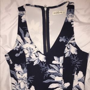 Floral Blue Neoprene Dress